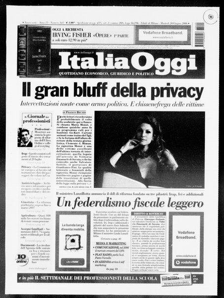 Italia oggi : quotidiano di economia finanza e politica